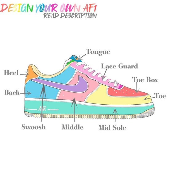 Nike Air Force 1 Custom Pastel Easter Shoes Green Blue Purple Yellow Pink White - Picture 13 of 15